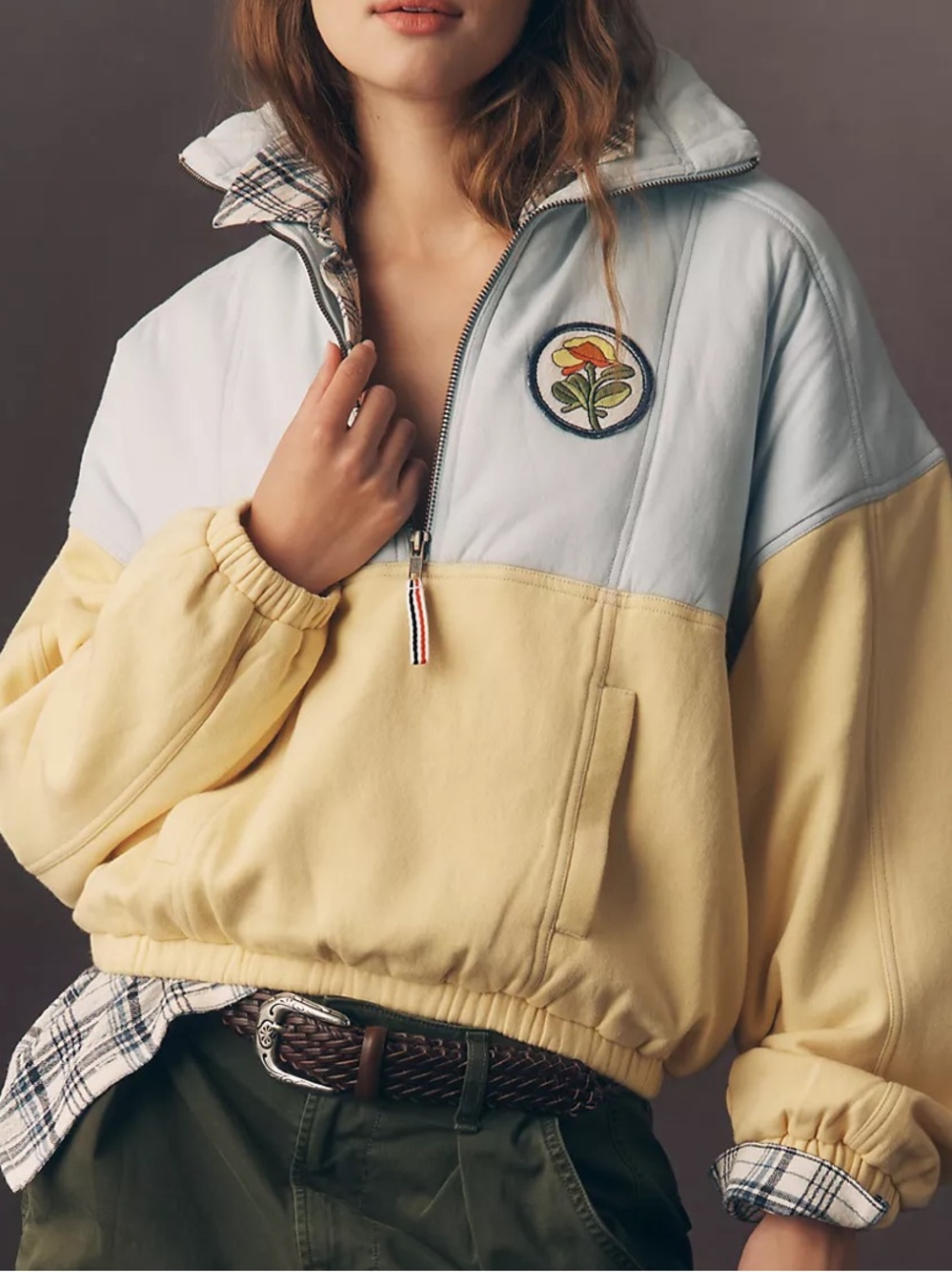😍NWT! ANTHROPOLOGIE! Half Zip Pullover Sweatshirt! Sz XL! Cloud soft!